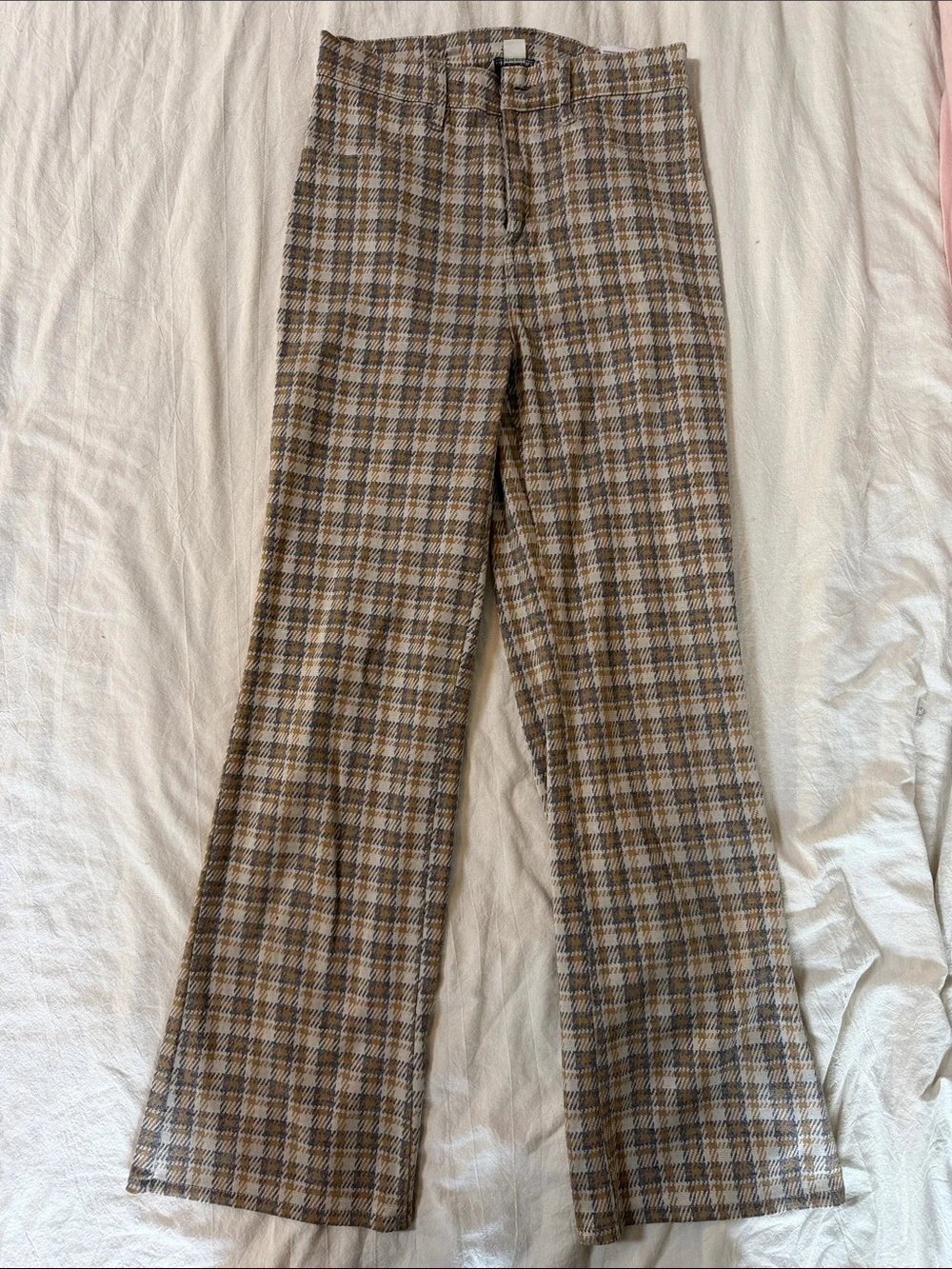 American Eagle Outfitters Plaid Chinos in Brown and Tan